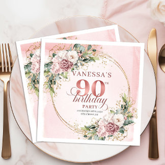 Dusty Pink Eucalyptus Boho 90th Birthday Party   Servet