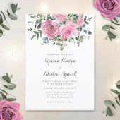Dusty Pink Eucalyptus Botanical Wedding Kaart