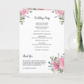 Dusty Pink Eucalyptus Botanical Wedding Programma (Achterkant)
