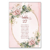 Dusty Pink Eucalyptus Wedding Table Number Sign Kaart (Voorkant)