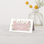 Dusty Pink Fairy Wildflower Verjaardag Etiket Plaatskaartje (Voorkant)