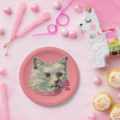 Dusty Pink  Fancy Cat Paper Bord (Feest)