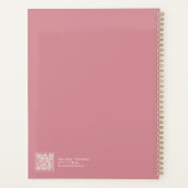 Dusty Pink Feminine Minimalist Floral Large Planner (Achterkant)