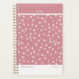 Dusty Pink Feminine Minimalist Floral Planner