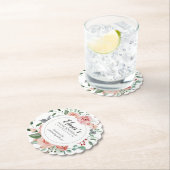 Dusty Pink Floral 100th Birthday Hartelijk dank Kartonnen Onderzetters (Insitu)