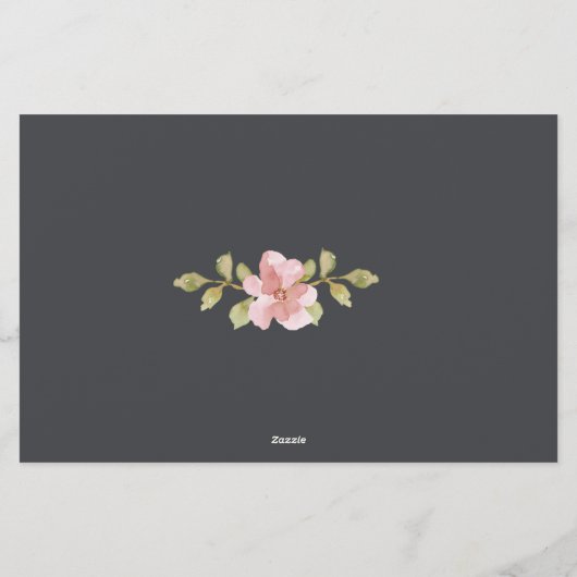 Dusty Pink Floral Advice Well Wishes Wedding Briefpapier (Achterkant)