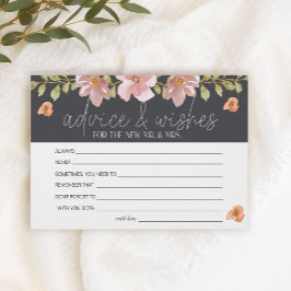 Dusty Pink Floral Advice Well Wishes Wedding Briefpapier