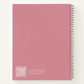 Dusty Pink Floral Aesthetic Notebook Notitieboek (Achterkant)