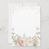 Dusty Pink Floral Baby shower Kaart (Achterkant)