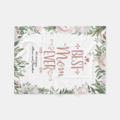 Dusty Pink Floral Best Mam Ever Moederdag Fleece Deken (Voorkant (Horizontaal))
