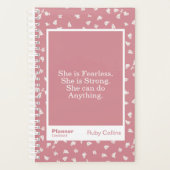 Dusty Pink Floral Block Quote | Fully Customizable Planner (Voorkant)