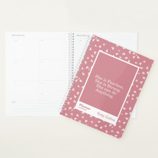 Dusty Pink Floral Block Quote | Fully Customizable Planner (Display)