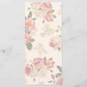 Dusty Pink  Floral Botanical Weddenschap Dinner Menu (Achterkant)