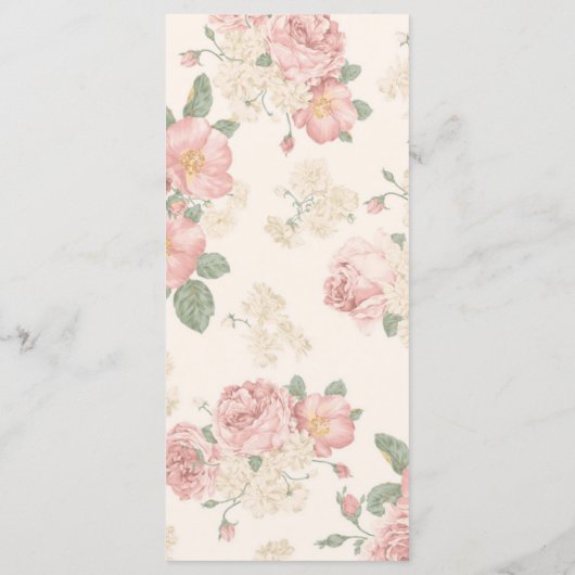 Dusty Pink  Floral Botanical Weddenschap Dinner Menu (Achterkant)