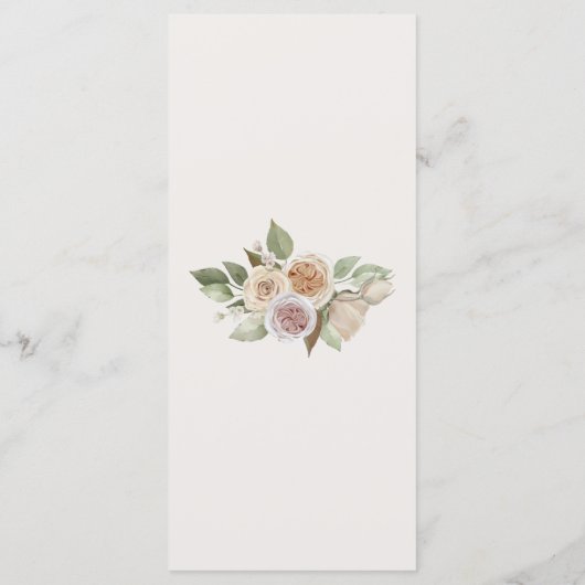 Dusty Pink Floral Botanical Wedding Menu (Achterkant)