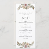 Dusty Pink Floral Botanical Wedding Menu (Voorkant / Achterkant)