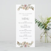 Dusty Pink Floral Botanical Wedding Menu (Staand voorkant)