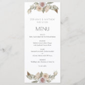 Dusty Pink Floral Botanical Wedding Menu (Voorkant)