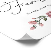 Dusty Pink Floral Bridal Shower Favors Sign Poster (Hoek)