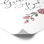 Dusty Pink Floral Bridal Shower Guest Book Poster (Hoek)