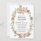 Dusty Pink Floral Bridal Shower Kaart (Voorkant)