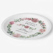 Dusty Pink Floral Bridal Shower Papieren Bordje (Gekanteld)
