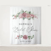 Dusty Pink Floral Bridal Shower Wandkleed (Voorkant)