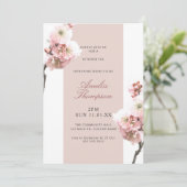 Dusty Pink Floral Cherry Blossom Vrijgezellenfeest Kaart (Staand voorkant)