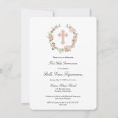 Dusty Pink Floral Cross Wreate First Community Kaart (Voorkant)