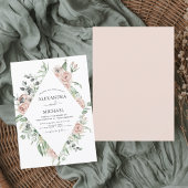 Dusty Pink Floral Eucalyptus Greenery Wedding Invi Kaart