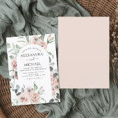 Dusty Pink Floral Eucalyptus Greenery Wedding Invi Kaart