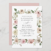 Dusty Pink Floral Eucalyptus Weddenschap Kaart (Voorkant / Achterkant)