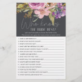 Dusty Pink Floral Game die de beste bride kent Flyer (Voorkant)