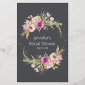 Dusty Pink Floral Game die de beste bride kent Flyer (Achterkant)