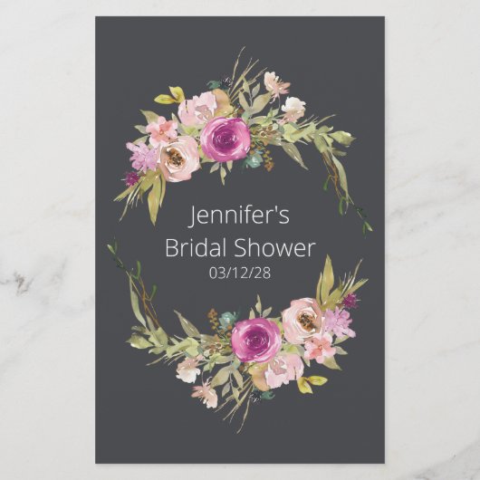 Dusty Pink Floral Game die de beste bride kent Flyer (Achterkant)