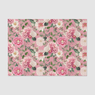 Dusty Pink  Floral Garden Pattern Tissuepapier