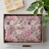 Dusty Pink  Floral Garden Pattern Tissuepapier (Geschenk)