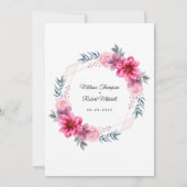 Dusty Pink Floral Geometric Greenery Wedding Kaart (Achterkant)