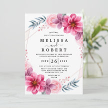 Dusty Pink Floral Geometric Greenery Wedding