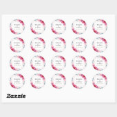 Dusty Pink Floral Geometric Greenery Wedding Ronde Sticker (Vel)