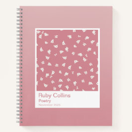 Dusty Pink Floral Gradient Spiral Notebook Notitieboek