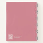 Dusty Pink Floral Gradient Spiral Notebook Notitieboek (Achterkant)