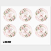 Dusty Pink Floral Greenery 50th Birthday Stickers (Vel)