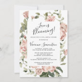 Dusty Pink Floral Love is Bloomend Vrijgezellenfee Kaart (Voorkant)