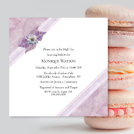 Dusty Pink Floral & Marble High Tea Vrijgezellenfe Kaart