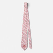 Dusty Pink Floral Monogram Stropdas (Voorkant)