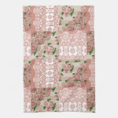 Dusty Pink Floral Patchwork Roos Kitchen Towel Theedoek (Verticaal)