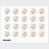 Dusty Pink Floral Return Address Ronde Sticker (Vel)