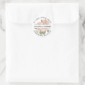 Dusty Pink Floral Return Address Ronde Sticker (Tas)