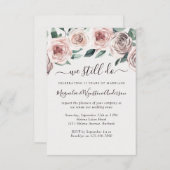 Dusty Pink Floral Rozen Modern Vow Renewal Kaart (Voorkant / Achterkant)